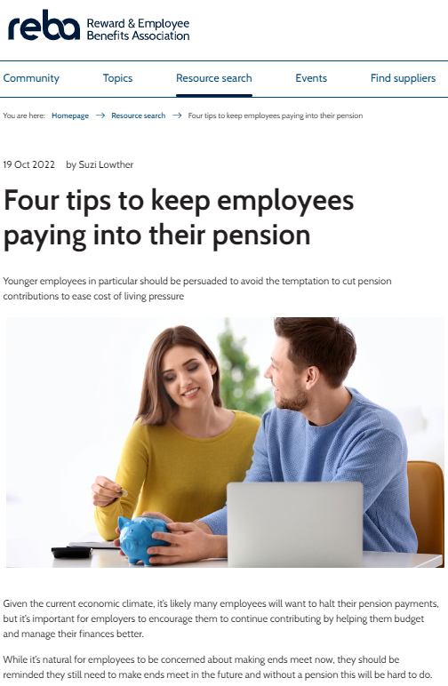 Image for opinion “Four tips to keep employees paying into their pension”
